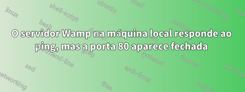 O servidor Wamp na máquina local responde ao ping, mas a porta 80 aparece fechada