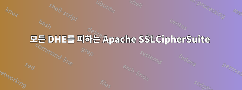 모든 DHE를 피하는 Apache SSLCipherSuite