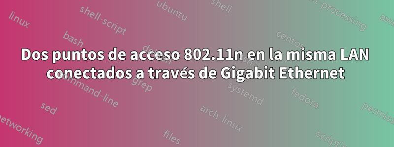 Dos puntos de acceso 802.11n en la misma LAN conectados a través de Gigabit Ethernet