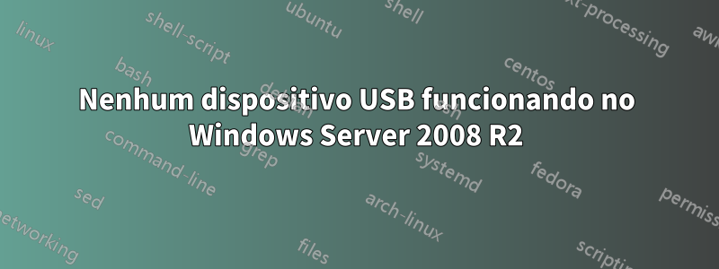 Nenhum dispositivo USB funcionando no Windows Server 2008 R2