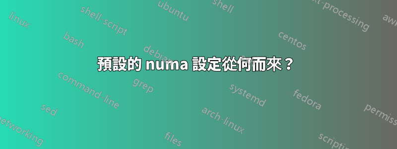 預設的 numa 設定從何而來？
