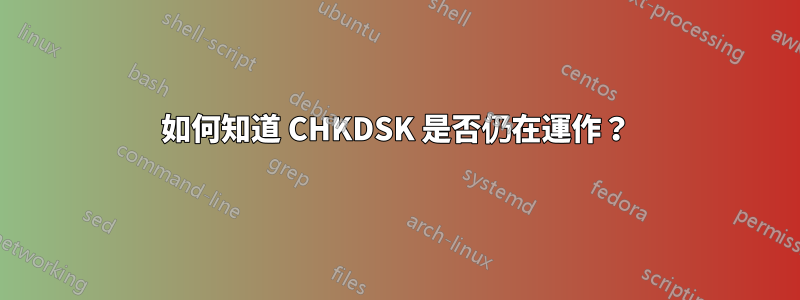 如何知道 CHKDSK 是否仍在運作？
