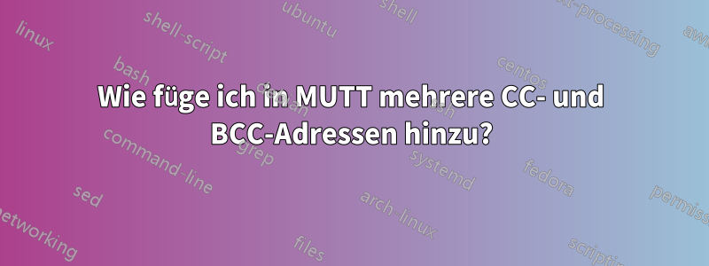 Wie füge ich in MUTT mehrere CC- und BCC-Adressen hinzu?