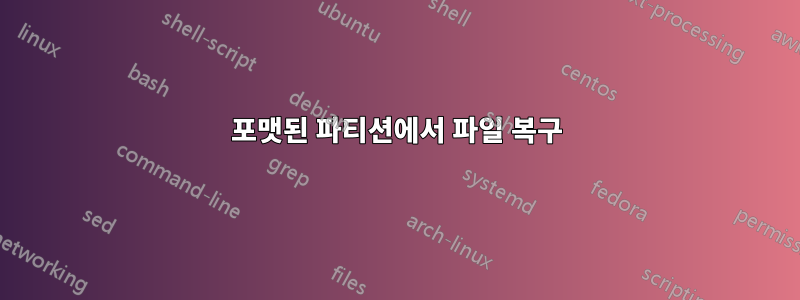 포맷된 파티션에서 파일 복구