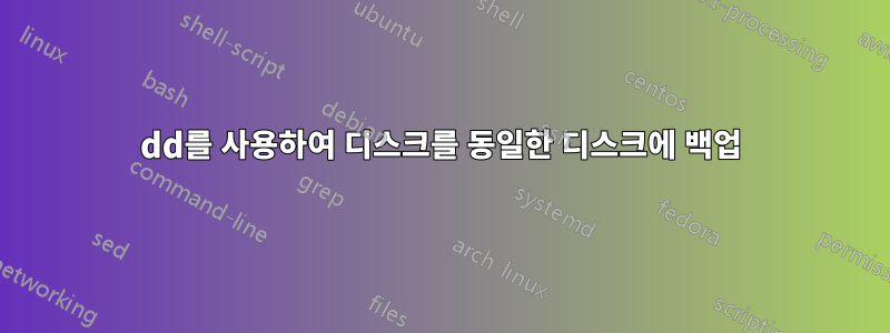 dd를 사용하여 디스크를 동일한 디스크에 백업