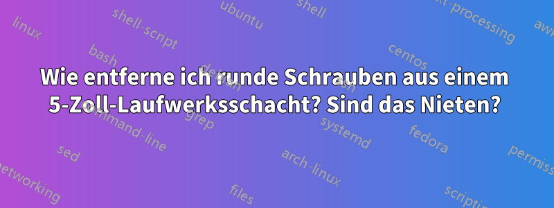 Wie entferne ich runde Schrauben aus einem 5-Zoll-Laufwerksschacht? Sind das Nieten?
