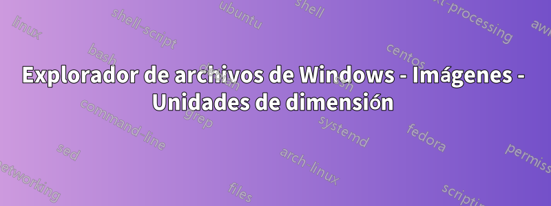 Explorador de archivos de Windows - Imágenes - Unidades de dimensión