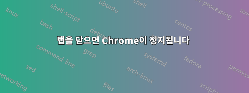탭을 닫으면 Chrome이 정지됩니다