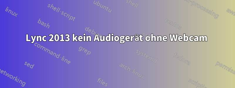 Lync 2013 kein Audiogerät ohne Webcam