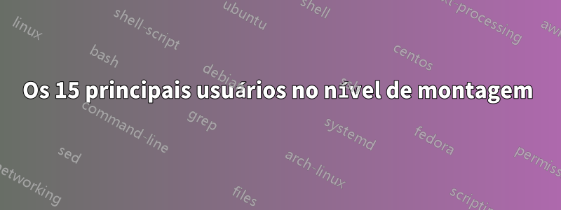 Os 15 principais usuários no nível de montagem