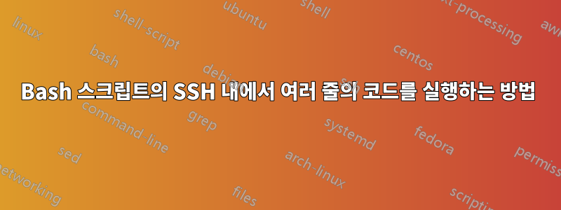 Bash 스크립트의 SSH 내에서 여러 줄의 코드를 실행하는 방법