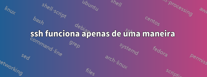 ssh funciona apenas de uma maneira