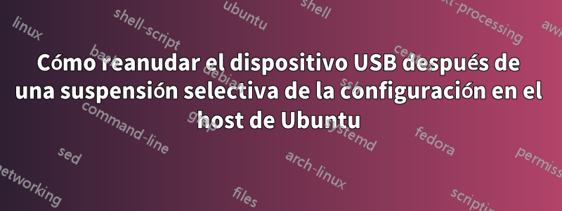 Cómo reanudar el dispositivo USB después de una suspensión selectiva de la configuración en el host de Ubuntu