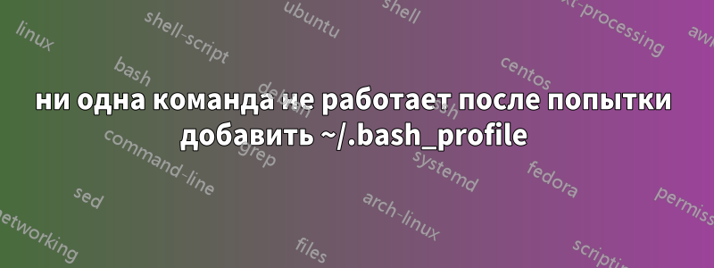 ни одна команда не работает после попытки добавить ~/.bash_profile