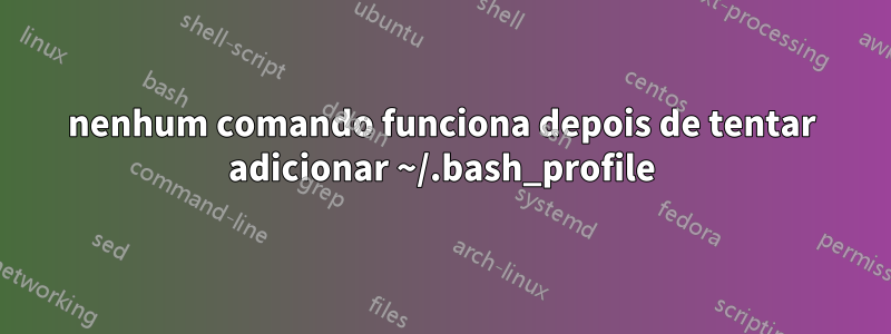 nenhum comando funciona depois de tentar adicionar ~/.bash_profile