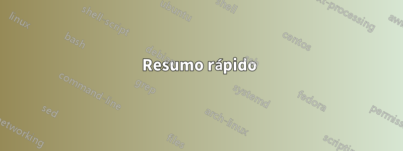 Resumo rápido