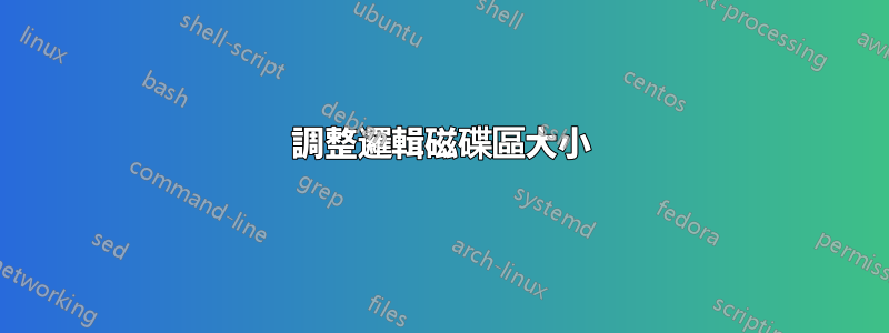 調整邏輯磁碟區大小