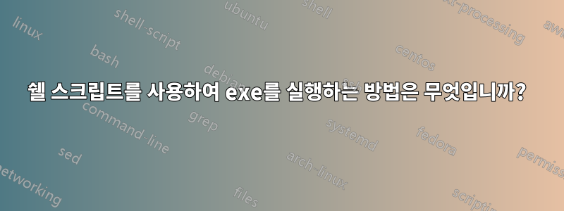쉘 스크립트를 사용하여 exe를 실행하는 방법은 무엇입니까? 