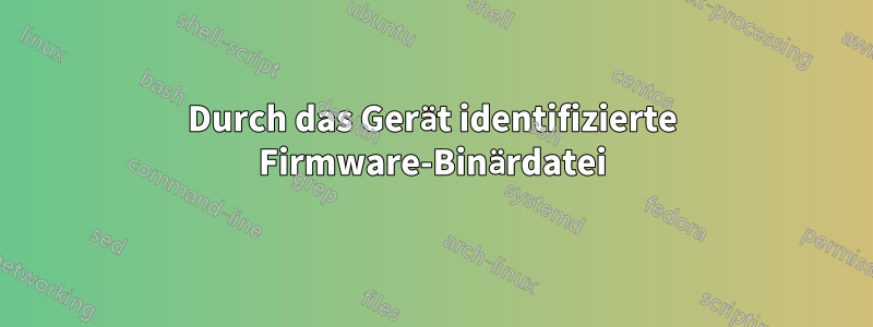 Durch das Gerät identifizierte Firmware-Binärdatei