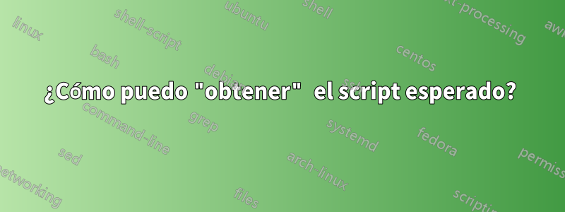 ¿Cómo puedo "obtener" el script esperado?
