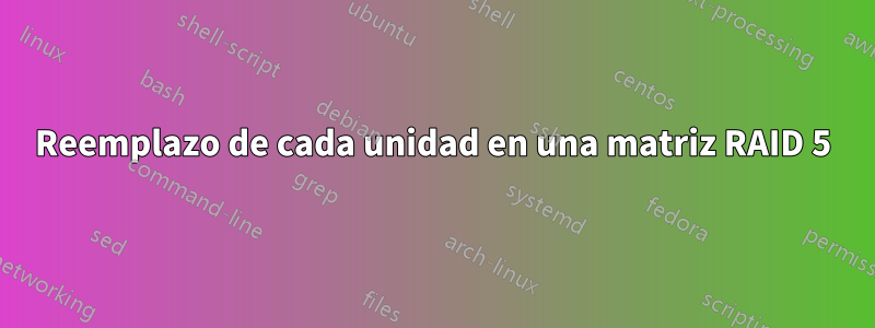 Reemplazo de cada unidad en una matriz RAID 5