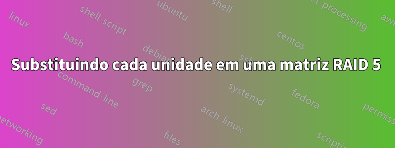 Substituindo cada unidade em uma matriz RAID 5