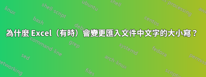 為什麼 Excel（有時）會變更匯入文件中文字的大小寫？