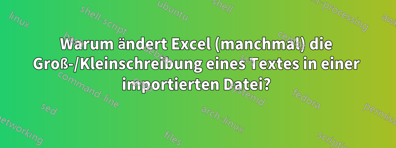 Warum ändert Excel (manchmal) die Groß-/Kleinschreibung eines Textes in einer importierten Datei?