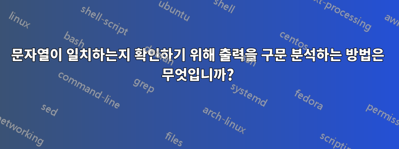 문자열이 일치하는지 확인하기 위해 출력을 구문 분석하는 방법은 무엇입니까?