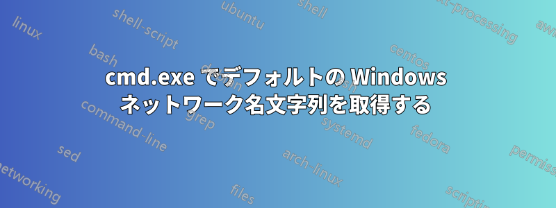 cmd.exe でデフォルトの Windows ネットワーク名文字列を取得する