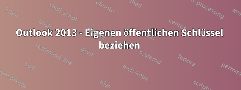 Outlook 2013 - Eigenen öffentlichen Schlüssel beziehen