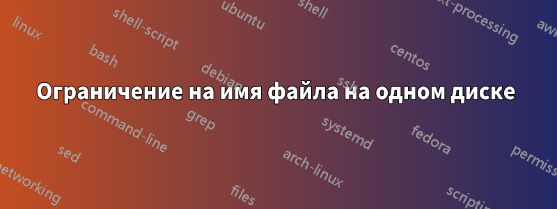 Ограничение на имя файла на одном диске