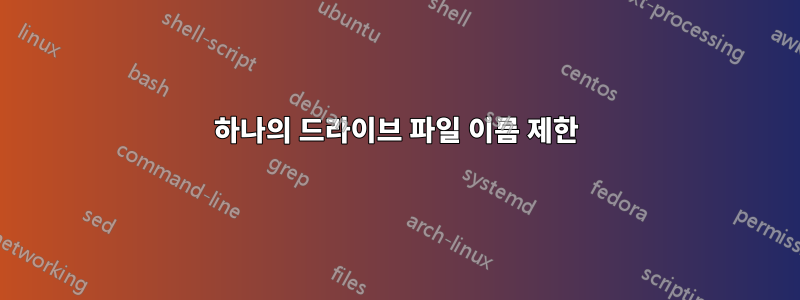 하나의 드라이브 파일 이름 제한
