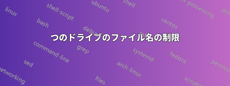 1 つのドライブのファイル名の制限