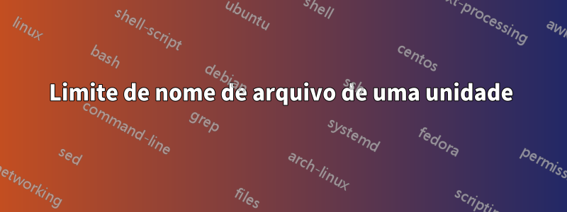 Limite de nome de arquivo de uma unidade