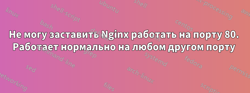 Не могу заставить Nginx работать на порту 80. Работает нормально на любом другом порту
