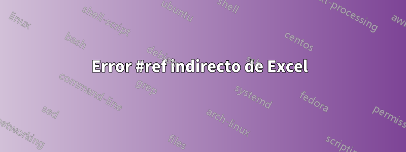Error #ref indirecto de Excel 