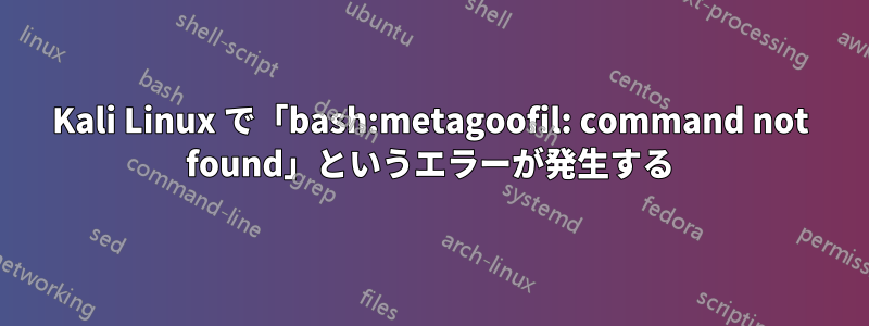 Kali Linux で「bash:metagoofil: command not found」というエラーが発生する