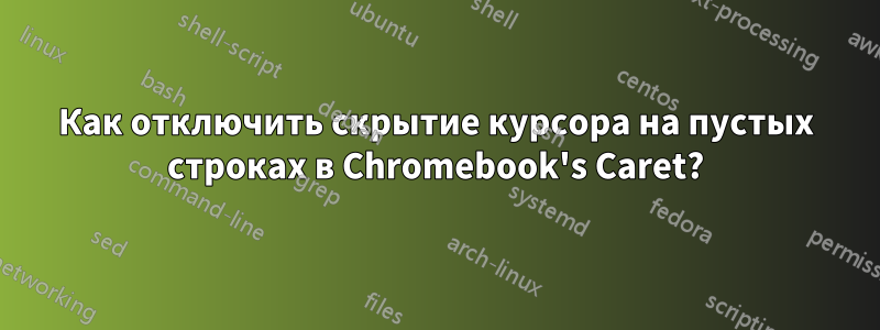 Как отключить скрытие курсора на пустых строках в Chromebook's Caret?