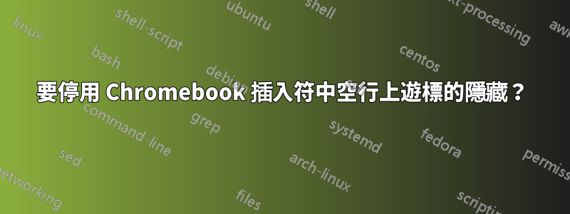 要停用 Chromebook 插入符中空行上遊標的隱藏？
