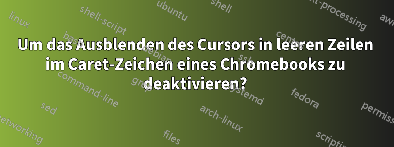 Um das Ausblenden des Cursors in leeren Zeilen im Caret-Zeichen eines Chromebooks zu deaktivieren?
