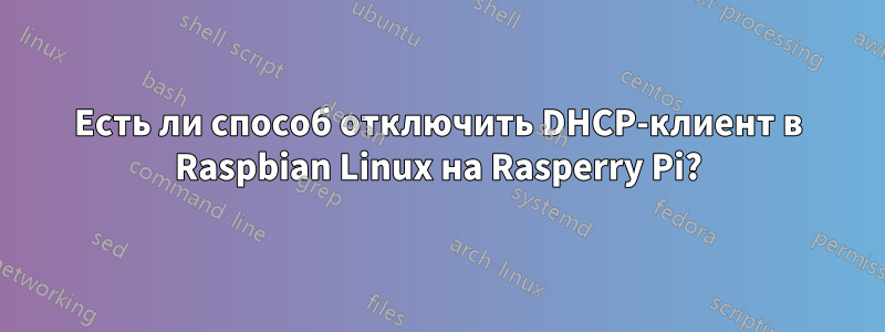 Есть ли способ отключить DHCP-клиент в Raspbian Linux на Rasperry Pi?