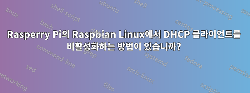 Rasperry Pi의 Raspbian Linux에서 DHCP 클라이언트를 비활성화하는 방법이 있습니까?