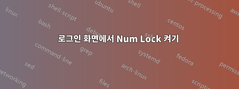 로그인 화면에서 Num Lock 켜기