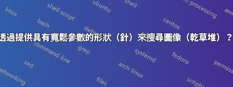 透過提供具有寬鬆參數的形狀（針）來搜尋圖像（乾草堆）？