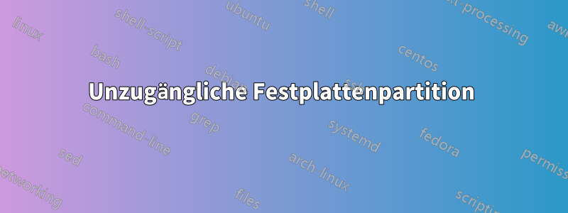 Unzugängliche Festplattenpartition