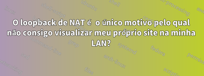 O loopback de NAT é o único motivo pelo qual não consigo visualizar meu próprio site na minha LAN?