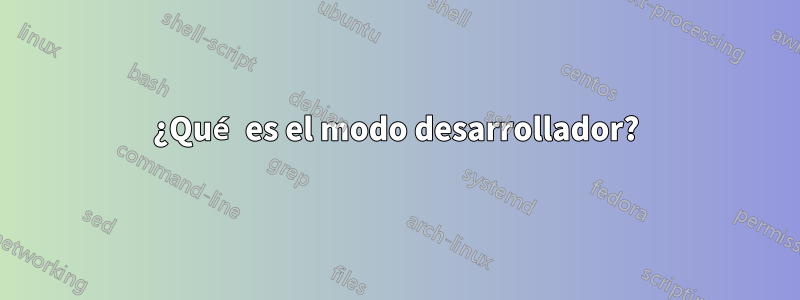 ¿Qué es el modo desarrollador?