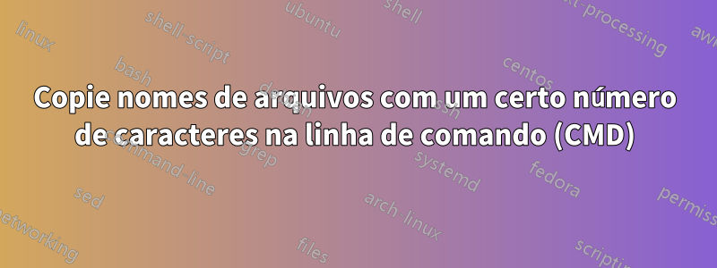 Copie nomes de arquivos com um certo número de caracteres na linha de comando (CMD)