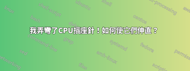 我弄彎了CPU插座針！如何使它們伸直？